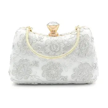 

Women Embroidered Flower Evening Bag Ladies Wedding Party Prom Clutch Handbag L9BE