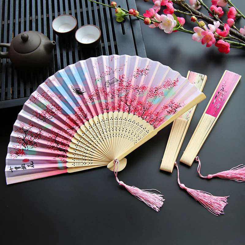 7 дюймов складной ручной вентилятор национальная женщина Японский ветер Cheongsam Prop древние вентиляторы Винтаж bambu eventail основной ручной вентилятор