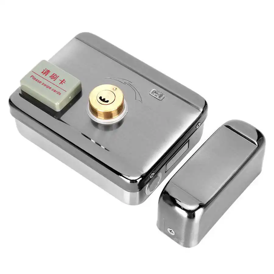 Electronic Door Lock ID Card Remote Control Stainless Steel Silver Anti-theft | Безопасность и защита