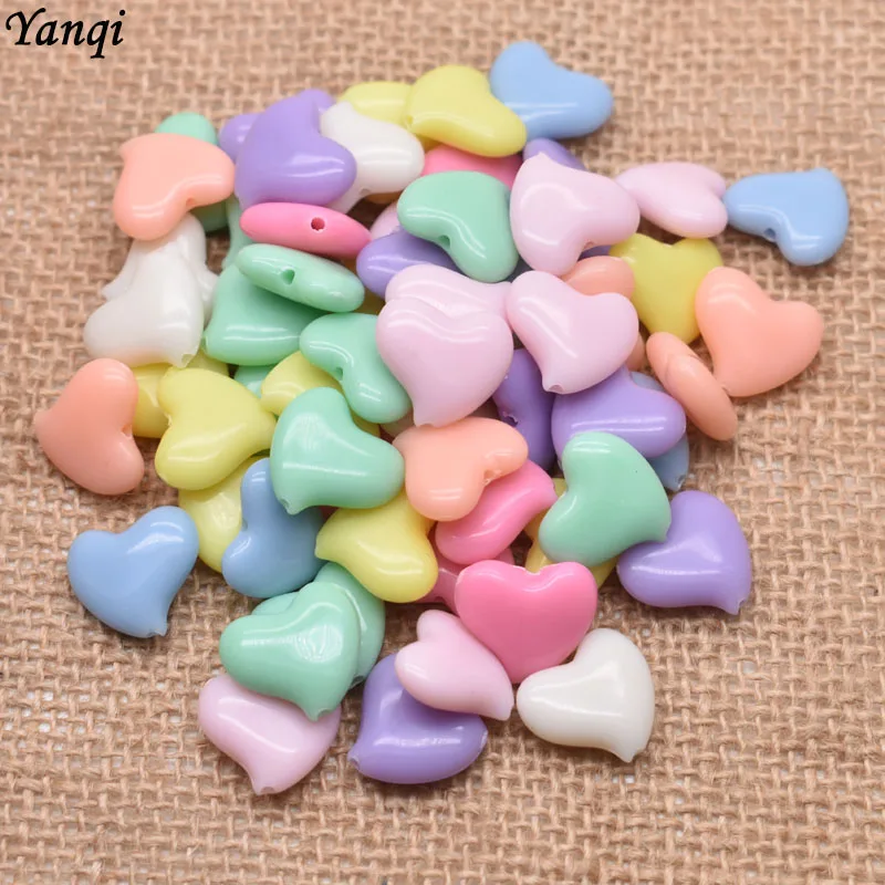 Colorful Acrylic Beads Heart Star Oval Square Spacer Beads For Jewelry Making Findings Women Children DIY Children's beaded toy