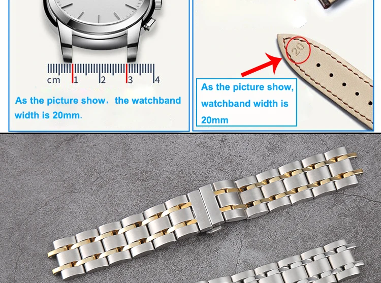 18 22 23 24 мм ремешок для часов из нержавеющей стали для Tissot T035 для мужчин и женщин браслет на запястье из серебристого золота и металла для мужчин с Т-образной застежкой