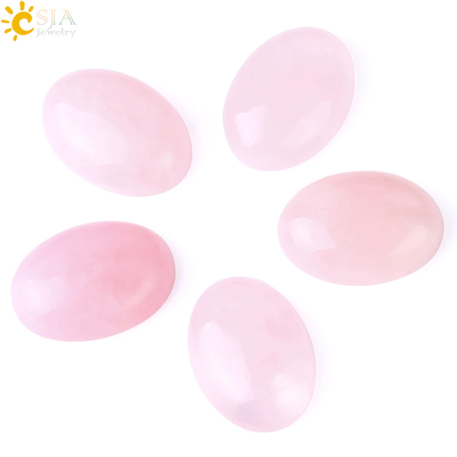 Natural Stones Jewelry Making Pink Quartz Natural Stone Cabochons