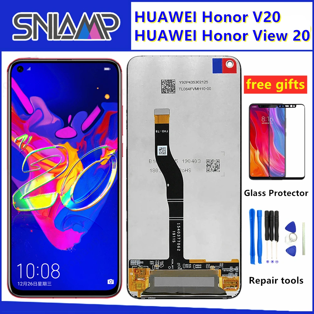 Оригинальный ЖК дисплей для Honor View 20 с сенсорным экраном дигитайзер PCT L29 huawei V20