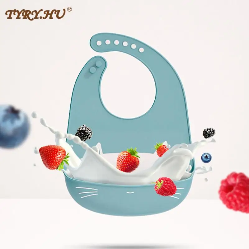 

10 Pcs Baby Bibs Silicone Waterproof Feeding Drooling Kid's Bibs Newborn Cartoon Apron Adjustable Burp Cloths Saliva baby stuff