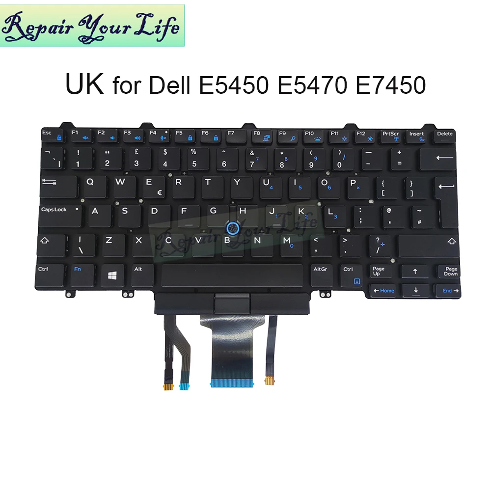 Teclado Retroiluminado para Dell Latitude 3340 E5450 E7480 E7470 E7450 0w24rk 08nc1k us gb Brasil