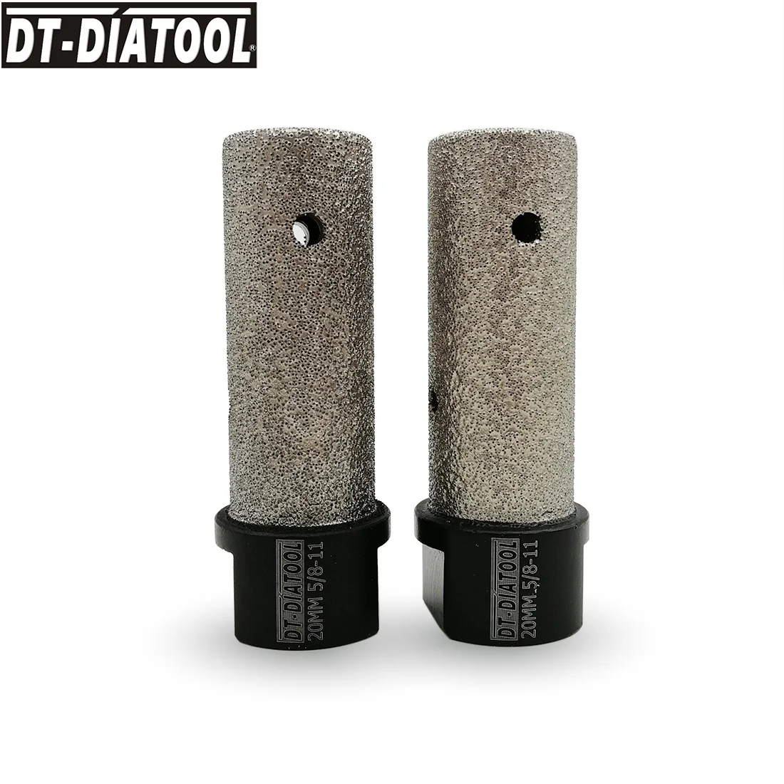 DT-DIATOOL 2pcs Dia 20mm 5/8-11 Vacuum Brazed Diamond Milling Finger Bits For Enlarge Holes In Porcelain Ceramic Marble Granite