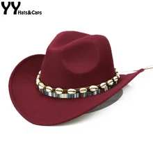 YY натуральная оболочка Ремень пастушка шапки зимние обжимные поля Западные Ковбойские шляпы для мужчин Путешествия Trilby Джаз Панама Chapeau Homme FD19057