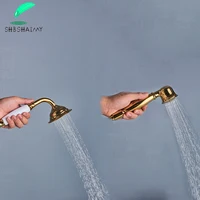 Golden Swan อ่างอาบน้ําอิสระก๊อกน้ําอ่างอาบน้ําชั้น Mount ก๊อกน้ําห้องน้ําทองเหลืองเดี่ยวพร้อมฝักบัวมือ High Flow Ration 4