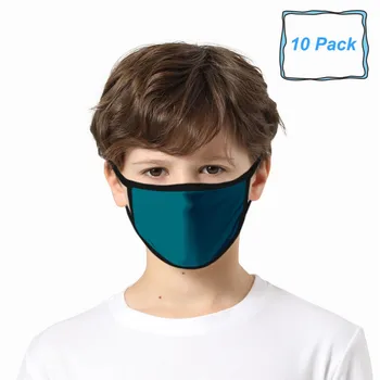 

10PC Solid Color Children Mask Breathable Safety Masque De Protection Halloween Party Cosplay Masks Washable Reusable Mascarilla
