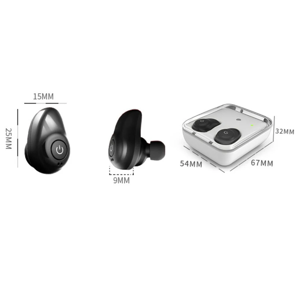 TWS Bluetooth 4,2 мини беспроводные наушники-вкладыши бас водонепроницаемые стерео наушники с микрофоном портативная зарядная коробка