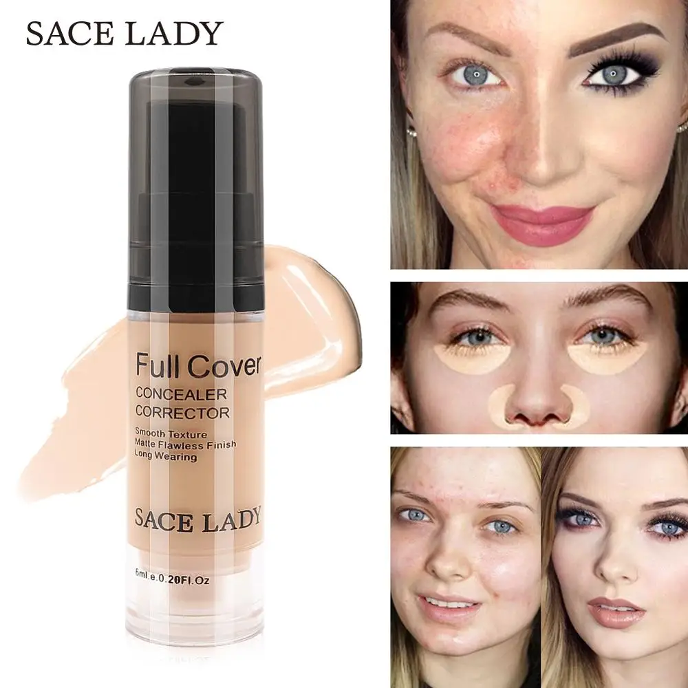 

Full Cover Liquid Concealer Makeup Eye Dark Circles Cream Face Corrector Waterproof Long Lasting Make Up Base Cosmetic 6ml