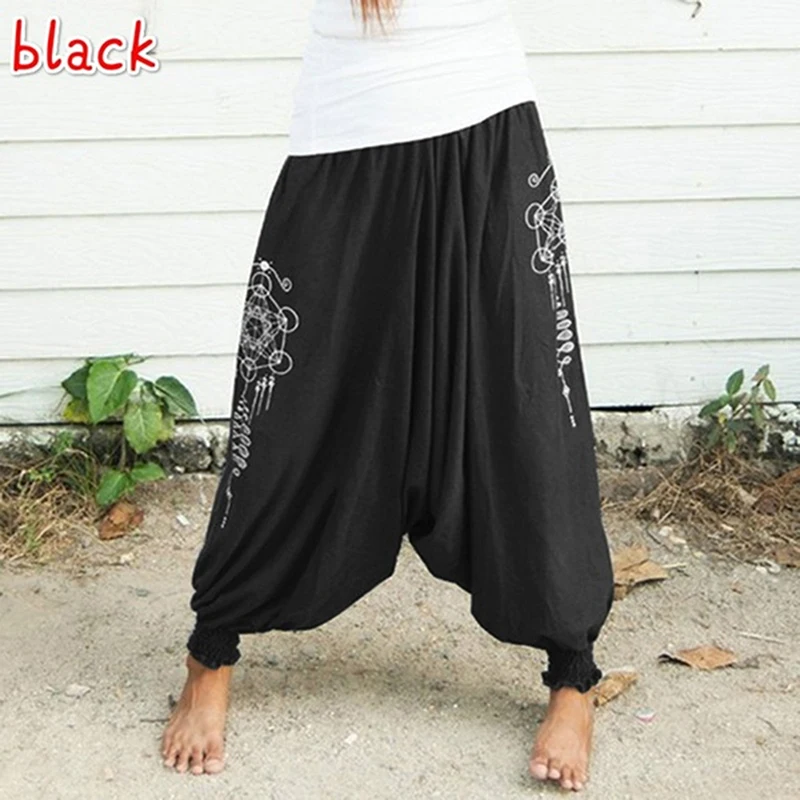 New Women Casual Harem Pants Women Trousers Casual Loose Four Seasons Cross Pants Women Print Full Length Plus Size Pants