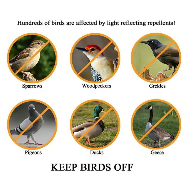 Madártaszító Ijesztő Szalag Reflektív Rebeller Kártevőirtó Elrettentő Eszköz A Kerthez Din889 - Image 6