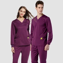 Спортивная медицинская форма, скраб, наборы, костюмы, Классический v-образный вырез, полный эластичный шнурок, медицинская одежда, спортивные наборы