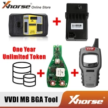 Xhorse V5.0.5 VVDI MB narzędzie do Benz klucz programujący dostać 1 rok nieograniczony Token + Mini kluczyk narzędzie + Xhorse Keyless Go PCB + symulator ELV