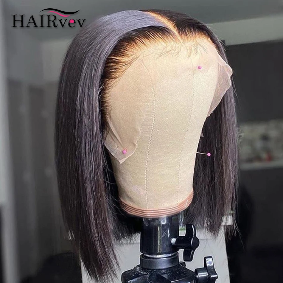 Perruque Bob Lace Frontal Wig brésilienne naturelle, cheveux lisses, 13x4, pre-plucked, pour femmes africaines 1 Perruque Bob Lace Frontal Wig brésilienne naturelle, cheveux lisses, 13x4, pre-plucked, pour femmes africaines 1