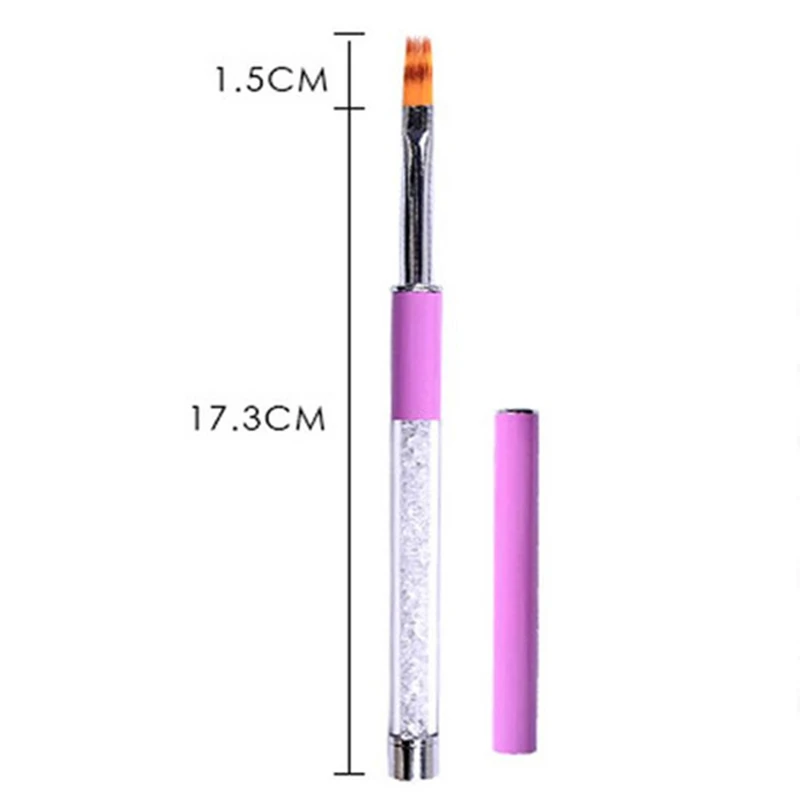 1pc Nail Art Painting Drawing Pen Brush Rhinestone Handle Smudge Gradient Nail Art Pen Perfect for Acrylic and UV Gel Nail Art