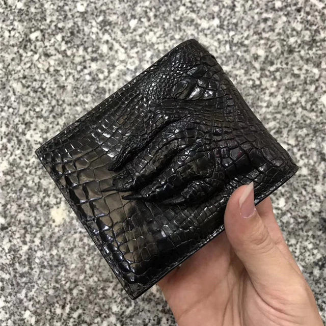 White GENUINE ALLIGATOR CROCODILE LEATHER SKIN CARD HOLDER MINI WALLET CARD  MEN