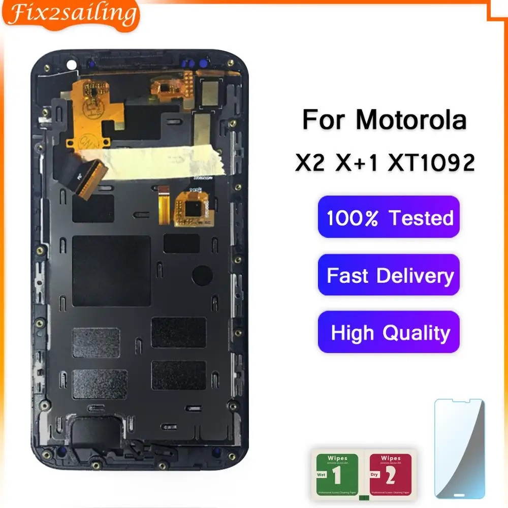 Для Motorola Moto X2 Xt1092 Xt1095 Xt1097 ЖК дисплей для с сенсорным экраном дигитайзер Рамка