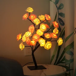 Lampe LED USB en forme d'arbre à roses, luminaire décoratif d'intérieur, idéal pour noël ou nouvel an, luminaire décoratif d'intérieur 