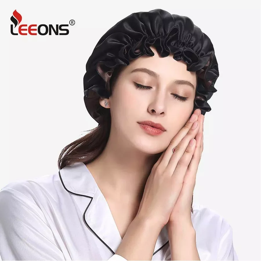 Women Night Sleep Hair Cap Satin Sleeping Cap Silk Sleeping Cap