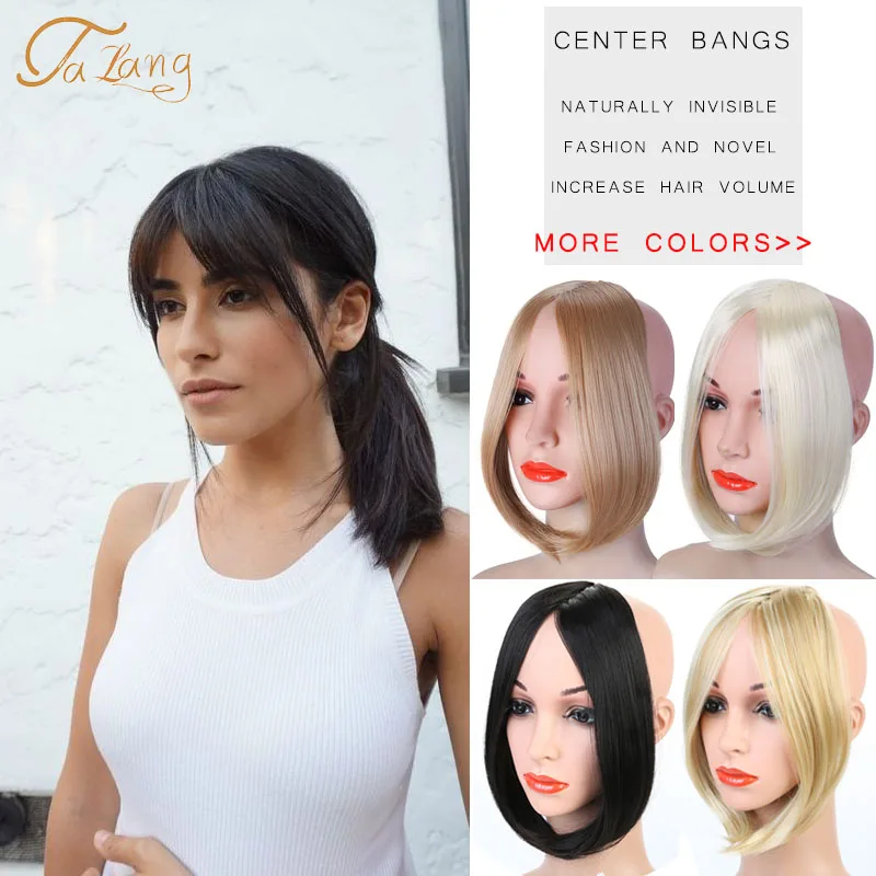 

TALANG Center bangs Long Straight Bangs For Women Natural Fake Hair Bangs 8 colors Heat Resistant Synthetic Hair
