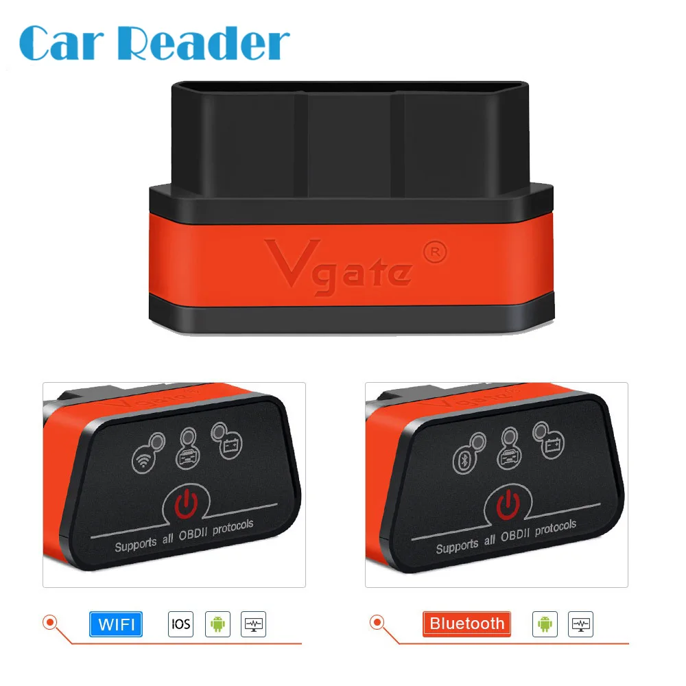 Vgate iCar2 Bluetooth WI-FI версия OBD2 код ридер поддерживает OBD II протоколы эта Android IOS и Windows