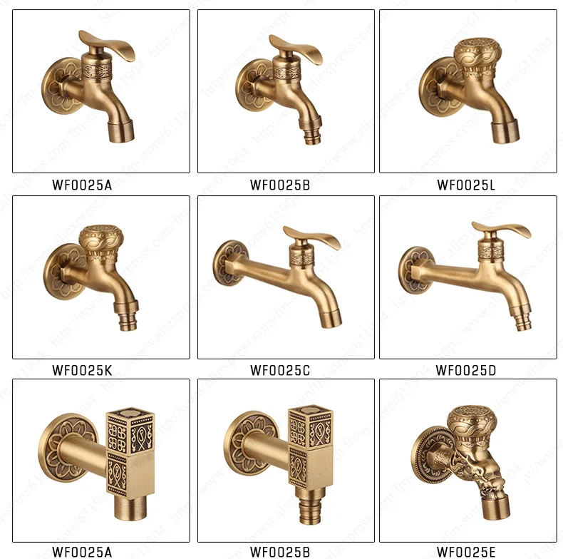 Antique Dragon Lever Handle Wall Mount Outdoor Garden Faucet Laundry Mop Sink Washing Machine Basin Faucets Hose Water Tap