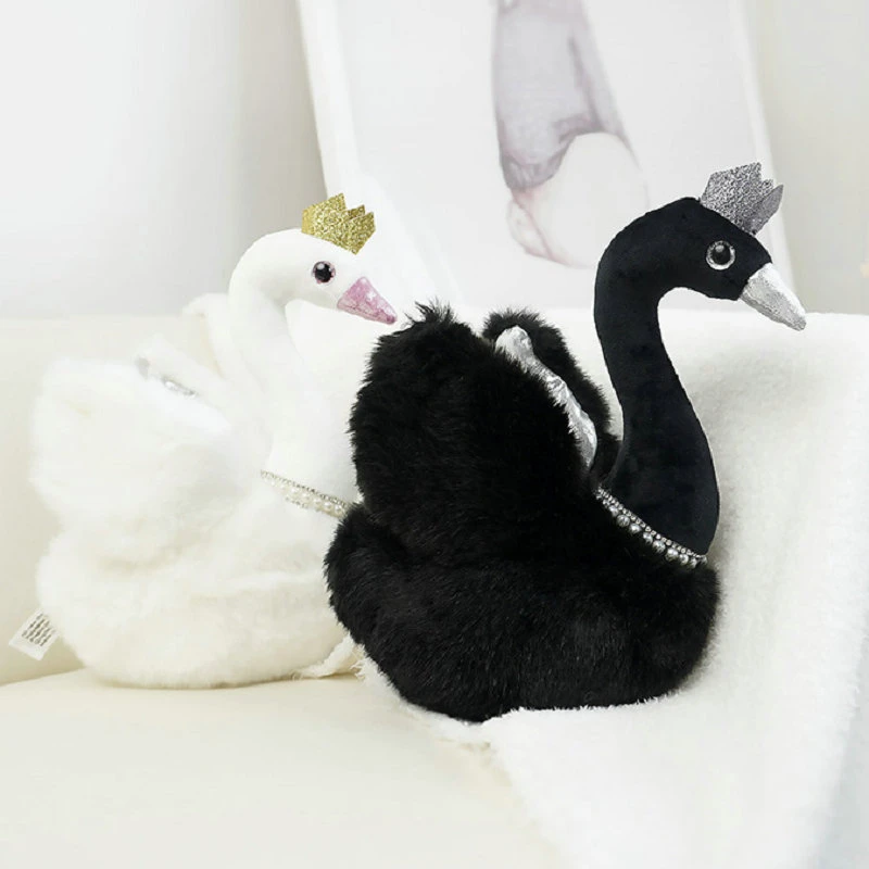 Aesthetic Crown Snow White Swan Plush Stuffed Black Swan Princess Photo Prop Swan Doll Toys for Decor|Stuffed & Plush Animals| - AliExpress