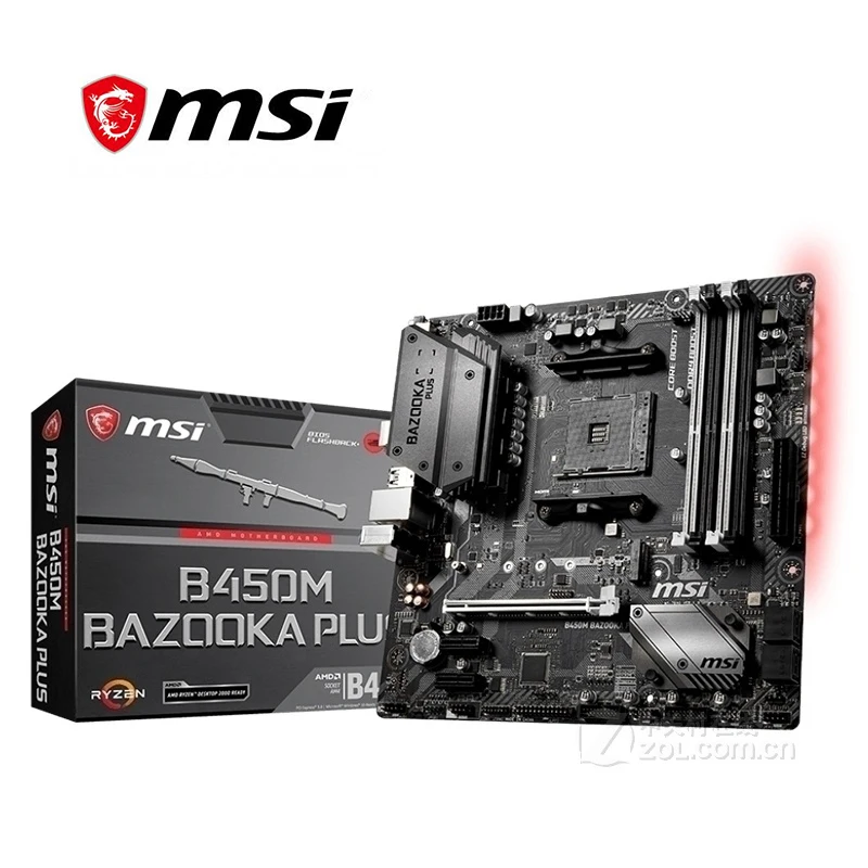 Новая материнская плата для MSI B450M BAZOOKA PLUS разъем AM4 DDR4 AMD B450 M.2 PCI-E 3 0 оригинальная