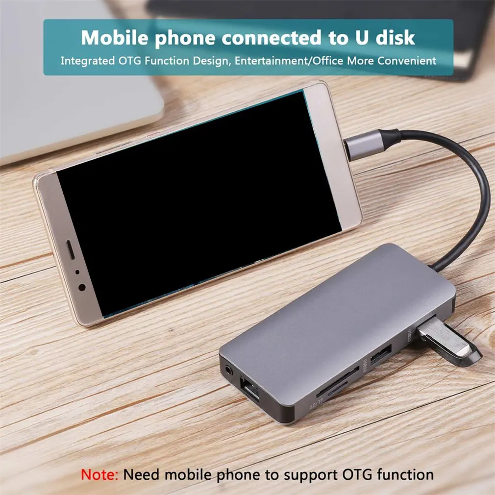 Type C USB C концентратор многопортовый USB 3,1 type C к HDMI USB 3,0 RJ45 SD кард-ридер PD зарядный адаптер конвертер для Mac