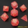 Bescon Dense-Core Polyhedral Dice Set of Peach, RPG 7-dice Set in Brick Box Packing 4