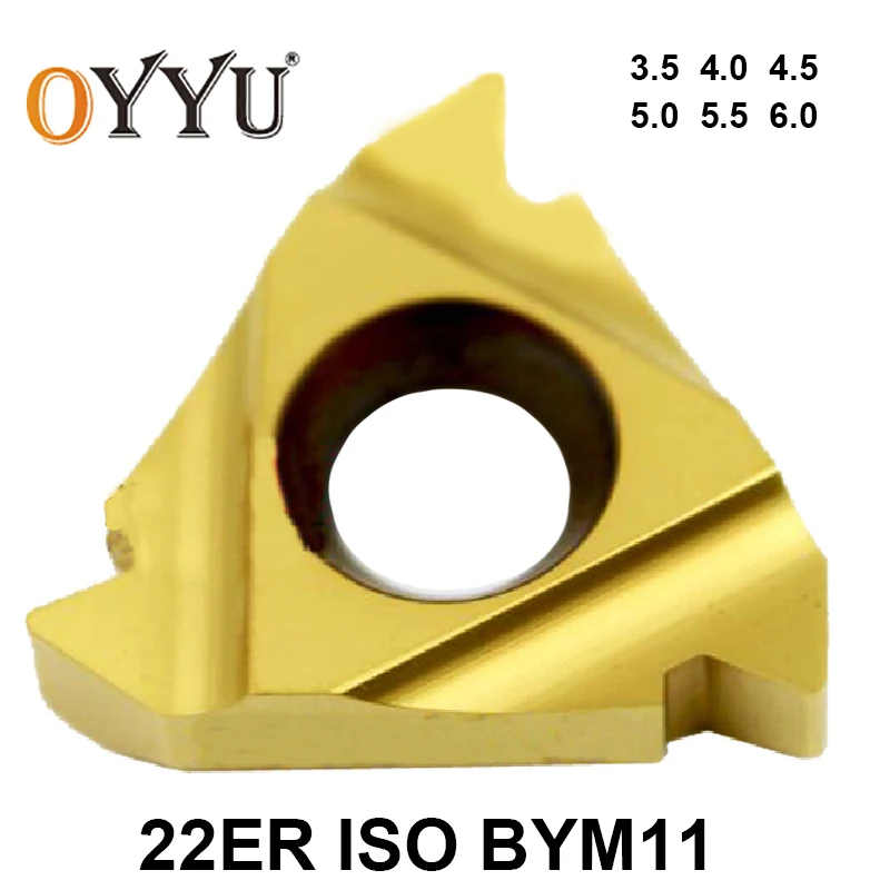 

OYYU 10pcs 22ER 3.5ISO 4.0ISO 4.5ISO 5.0ISO 5.5ISO 6.0ISO BYM11 22 ER 3.5 4.0 4.5 5.0 5.5 6.0 ISO Carbide Inserts Turning Tool