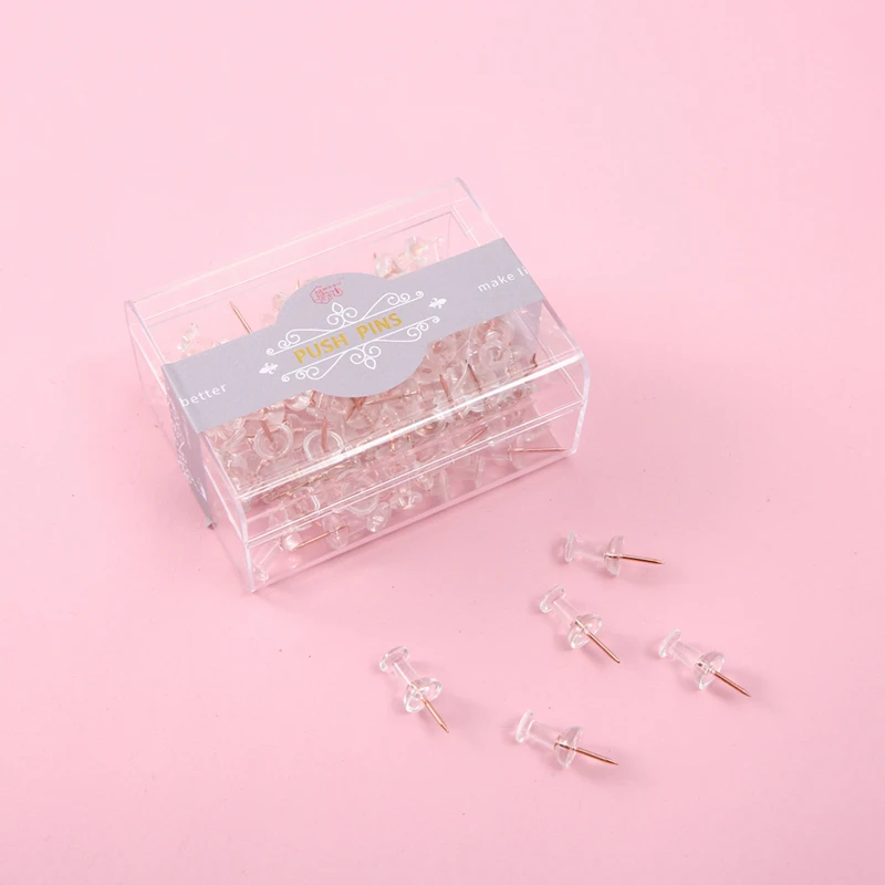100pcs/Box Office & School Supplies Drawing Thumb Tacks  Decorative Stationery Push Pins for the World Map Cork Board