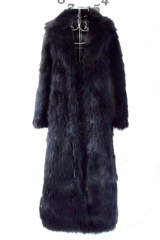 Сексуальное осенне-зимнее женское пальто, повседневное свободное одноцветное длинное плюшевое пальто, женское винтажное пальто размера плюс, толстое белое пальто из искусственного меха, куртки - Цвет: Черный