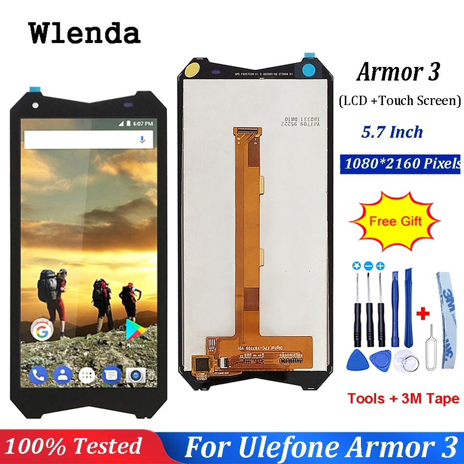 Для Ulefone Armor 3 ЖК-дисплей кодирующий преобразователь сенсорного экрана в сборе