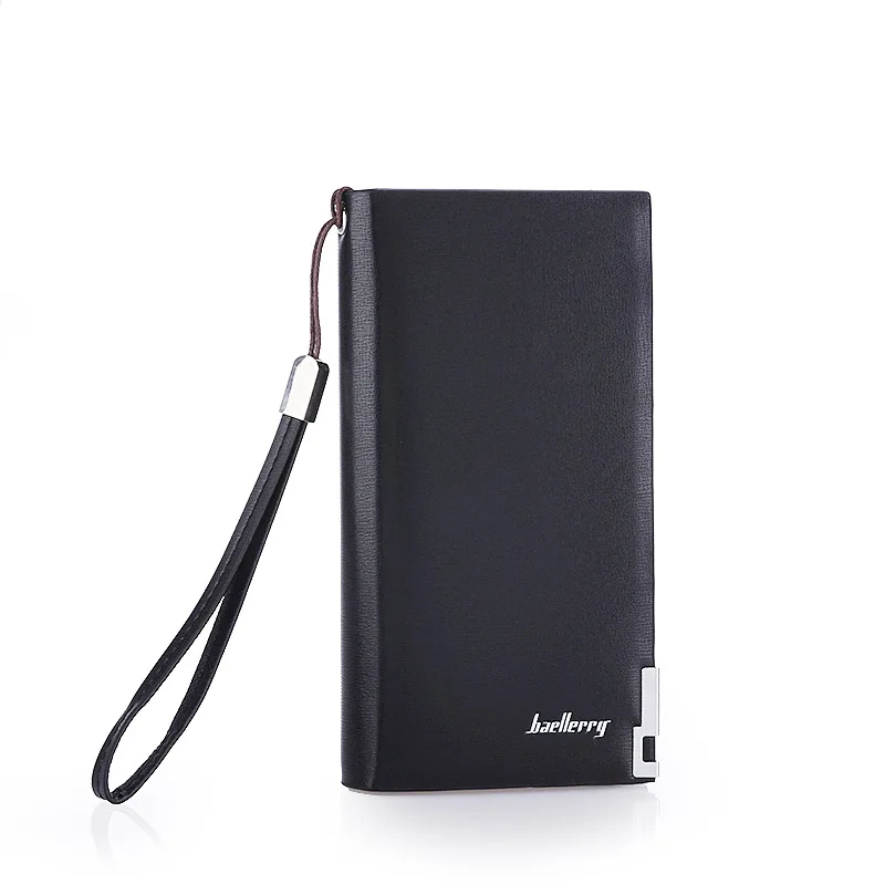 

2016 New Style MEN'S Wallet Long Zipper Handbag Card Bit More PU Leather Wallet Europe And America Business