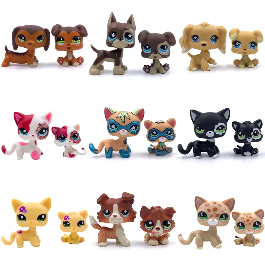 

LPS редкая кошка, маленькие животные, игрушки для зоомагазина, милая котенка, стоячая собака, Такса, колли, кокер-спаниель, немецкий дог, старая игрушка с Бобиной головой