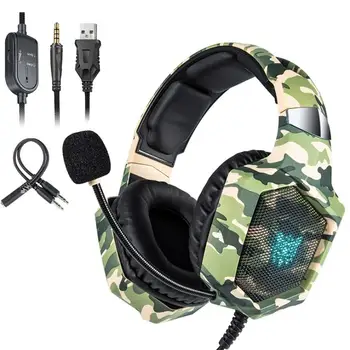 

K8 Gaming Headset PC Stereo Earphones Head phones with Microphone LED Lights for Laptop Tablet/new Xbox One Wired