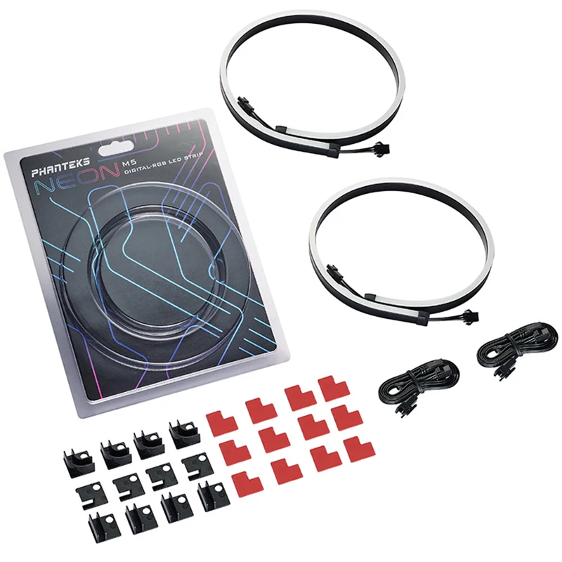 

PHANTEKS Combo Light Strip ARGB Neon Computer Case Decoration LED Strip 5V 3PIN Light Header AURA 400mm x 2Pcs
