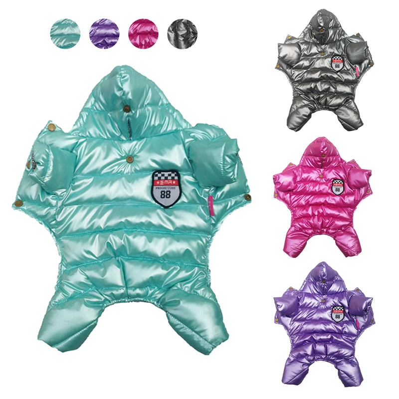 

Chihuahua Jumpsuit Puppy Clothing Waterproof PU Dog Jacket Winter Warm Pet Clothes For Small Dogs Shih Tzu Hoodies Yorkies Coat