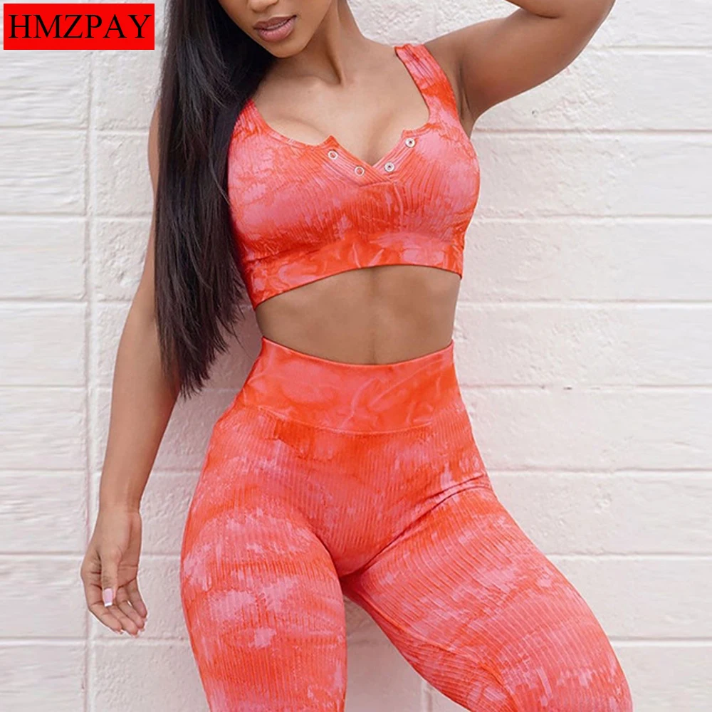 

NEW Seamless Yoga Set Sport Outfits Women 2pcs Two Piece Crop Top Sports Vest Bra Leggings Workout Wear Gym Suit Fitness Sets