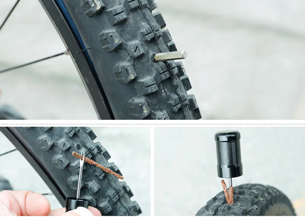 Bicycle Repair Tools 5pcs Tire Rubber Strip Bike Tubeless Simple Repair Tool Urgent Glue Free Service Bicycle Tire Drill BC0375 (10)