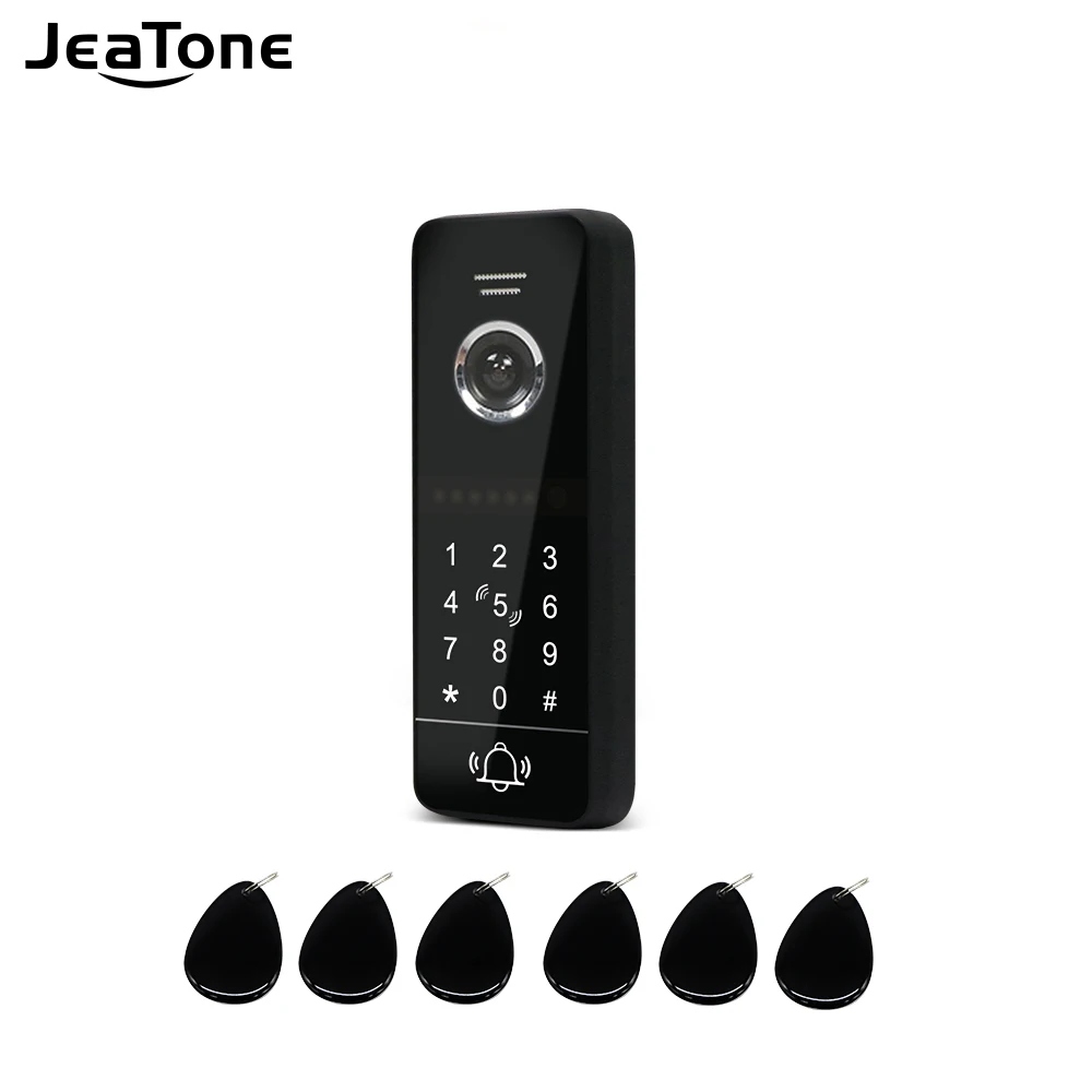 

Jeatone проводной полный сенсорный экран дверной звонок наружный блок 1080P Поддержка разблокировки паролем карта IP66 водонепроницаемый