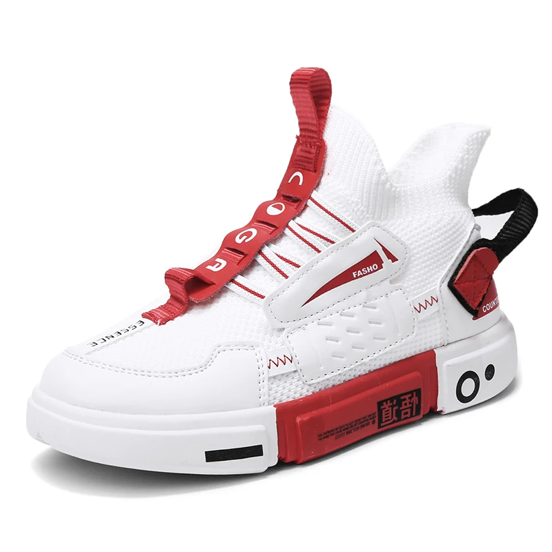 

Kids White Shoes Big Boy Sneakers Little Girl Flat Walking Shoes Fashion Children Catwalk Shoe Non-slip Breathable Size 26-38