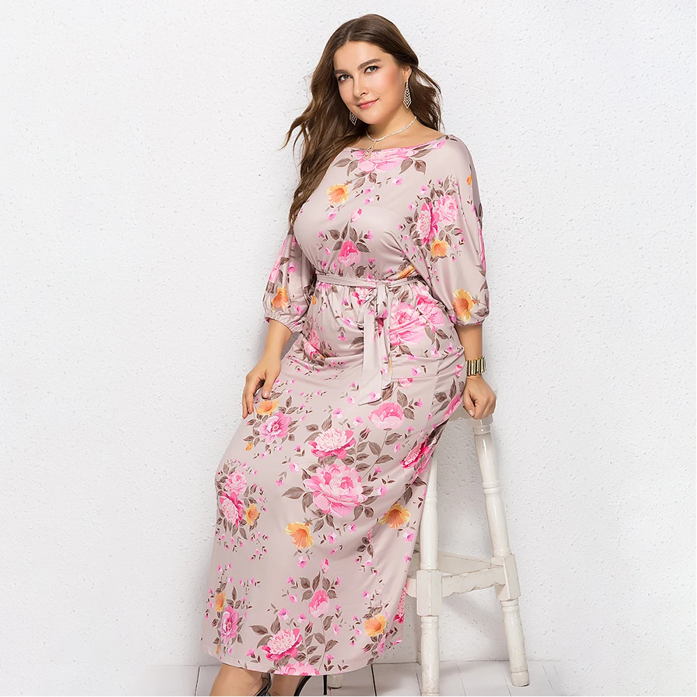 Seluxu осень Новое Женское платье большого размера vestidos цифровая печать платье посылка сексуальное платье большого размера женское платье