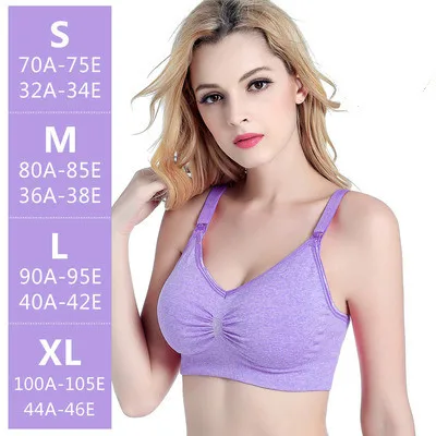 purple 1 шт. бюстгальтер для беременных и кормящих матерей, хлопковый бюстгальтер для кормящих женщин, бюстгальтер для кормящих матерей, нижнее Белье для беременных размера плюс - Цвет: purple