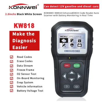 

KONNWEI KW818 car fault diagnostic scanner ELM327 MS509 red black
