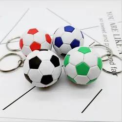 20 шт./лот 3,5 см футбол креативные брелоки для сумки шнурок для ключей держатель металлический сплав брелок для ключей кольцо подарочные