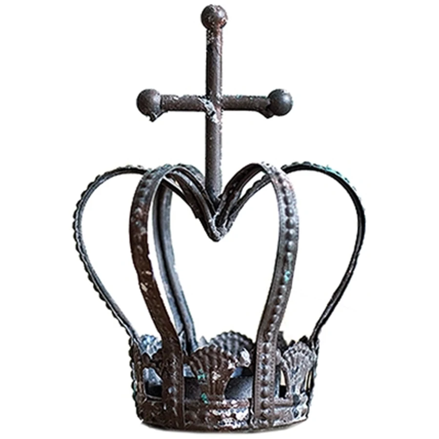 Корона античный подсвечник винтажный Медный золотой фонарь декоративные